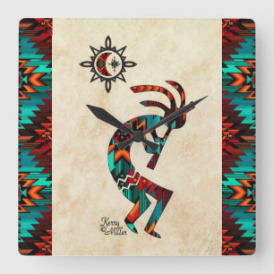 Söthwest Kokopelli Square Wall Clock Fyrkantig Klocka