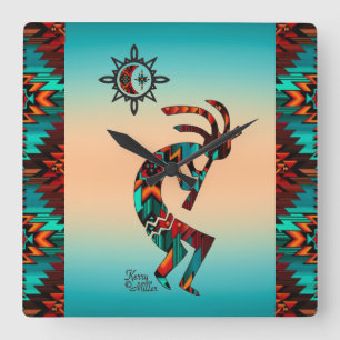 Söthwest Kokopelli Square Wall Clock Fyrkantig Klocka