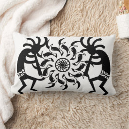 Söthwest Kokopelli Tribal Black and White Lumbarkudde