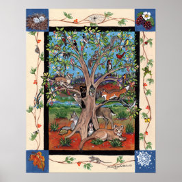 Söthwest Livets träd Wildlife Animals Poster