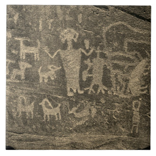 Söthwest Petroglyph Sepia Ceramic Tile Kakelplatta