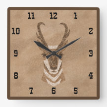 Söthwest Pronghorn Antelope Square Wall Clock