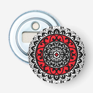 Söthwest Sol Mandala Batik, Red, Black & White Flasköppnare