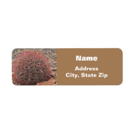 Söthwest Stil Desert Plant Red Barrel Cactus Returadress Etikett