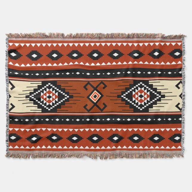 Söthwest Tribal Mönster Throw Boho Blanket Filt (Framsidan)