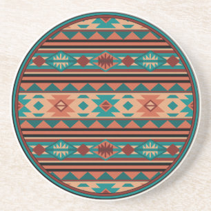 Söthwest Tribal Mönster Turquise Terracotta Underlägg