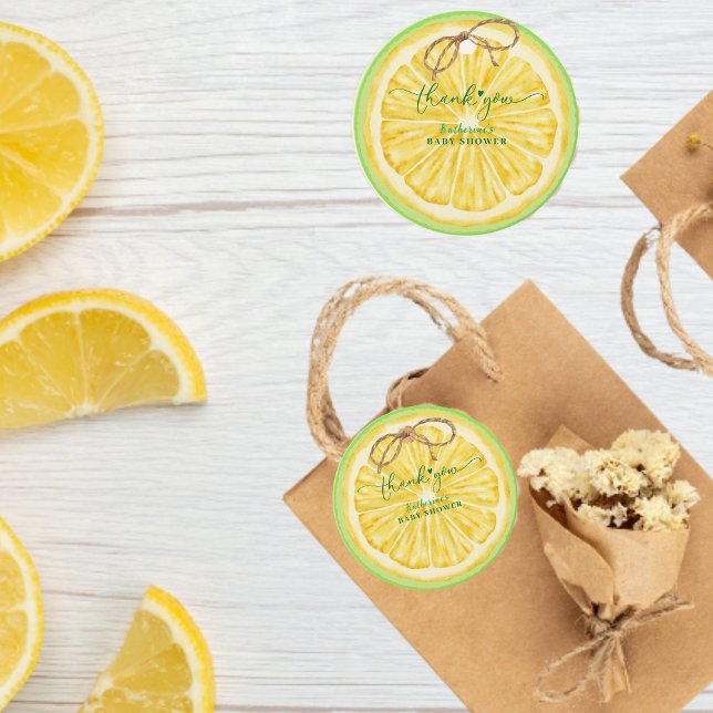 Söting på väg Lemon citrus baby shower Gåvor Etiketter (Skapare uppladdad)