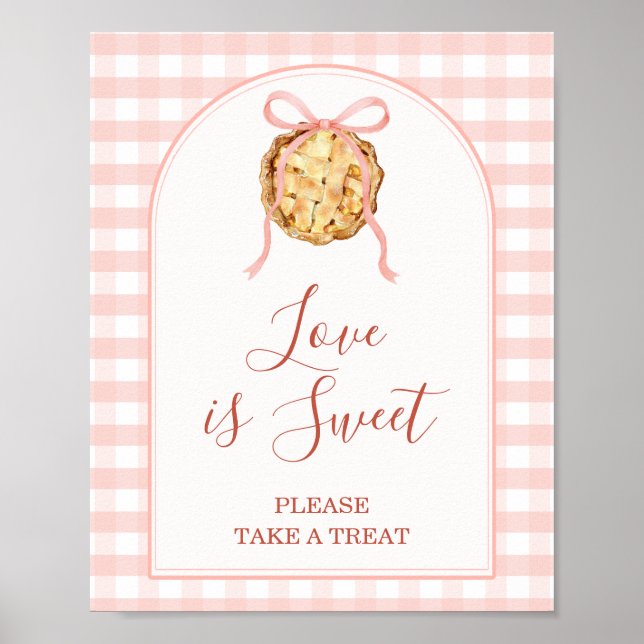 Sötis Pastell Rosa Baby Shower Kärlek är Sött Poster (Framsidan)