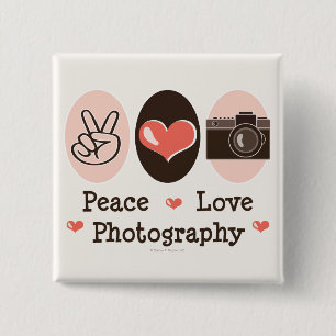 Sötkameraknapp för Peace Kärlek-fotografi Knapp