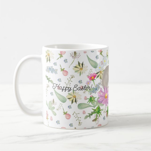 Sötkanin glad påsk och blommor kaffemugg (Vänster)