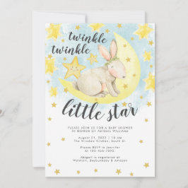 Sötkanin Guld Twinkle Little Star Baby Shower Inbjudningar