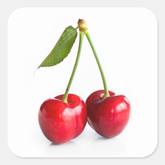 Sötkörsbär Fyrkantigt Klistermärke (Framsida)