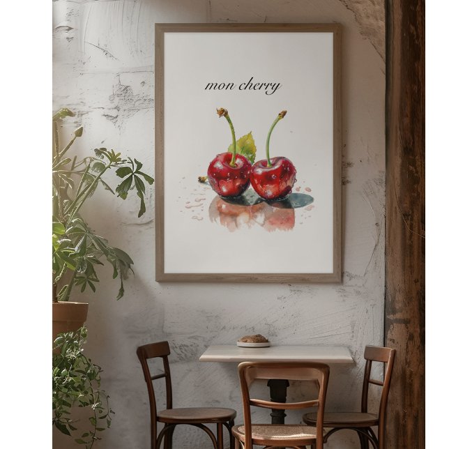 Sötkörsbär i vattenfärg, anpassningsbar poster (Skapare uppladdad)