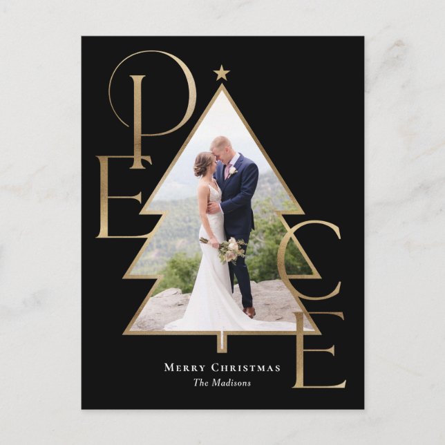 Sötkort för det moderna Helgdag Peace Träd Helg Vykort (Framsida)