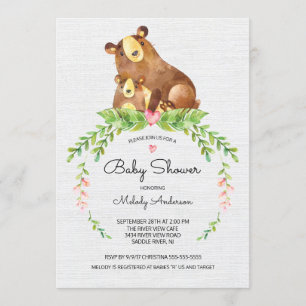 Sötland Bear Baby Shower-inbjudan Inbjudningar