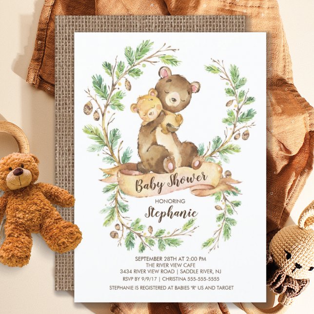 Sötland Bear Baby Shower-inbjudan Inbjudningar (Skapare uppladdad)