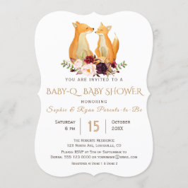 Sötland Foxes Baby-Q Baby Shower Inbjudningar