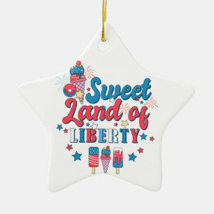 Sötland Liberty - Amerika 4 juli Julgransprydnad Keramik
