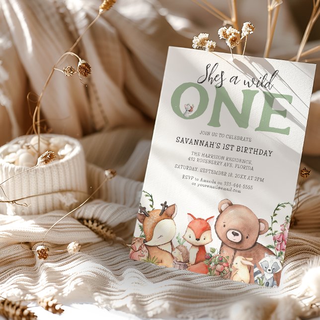 Sötland Woodland Animal Barns födelsedag Party Inbjudningar (Skapare uppladdad)