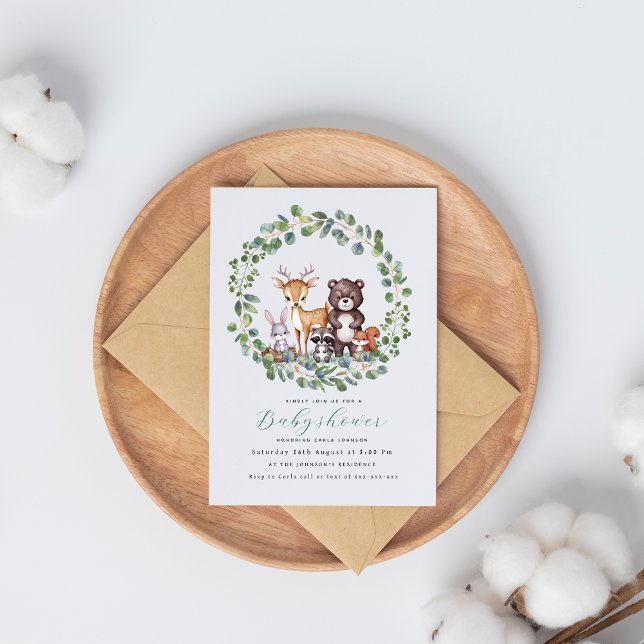 Sötlandsdjur - inbjudan till babydusch (Skapare uppladdad)