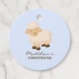 Sötlila Lamb Baby Baptism Gåvor Etiketter