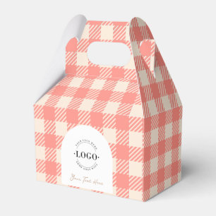 Sötlilak rosa gingham plaid-brevlåda presentaskar