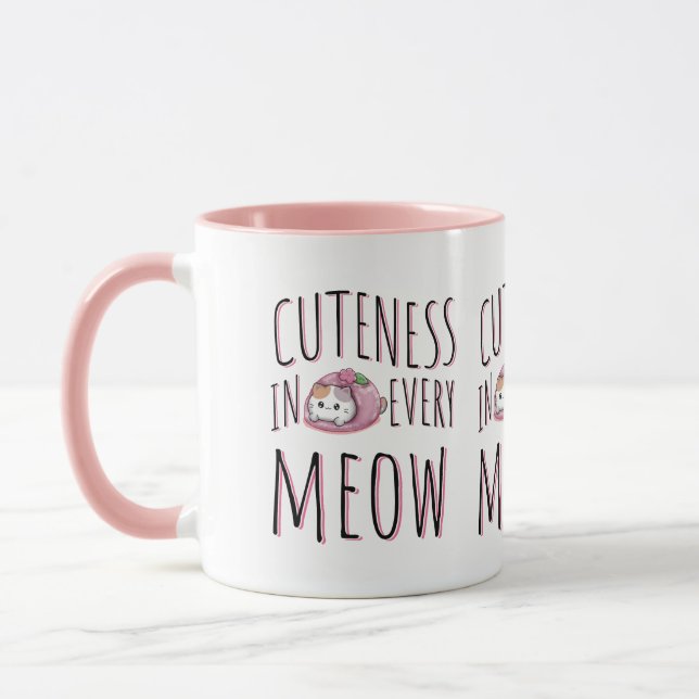 Sötma i varje jam - Söt katt-typografi Mugg (Vänster)