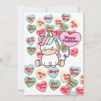 Sötmagi Kärlek: Candy och Unicorn Delight Julkort