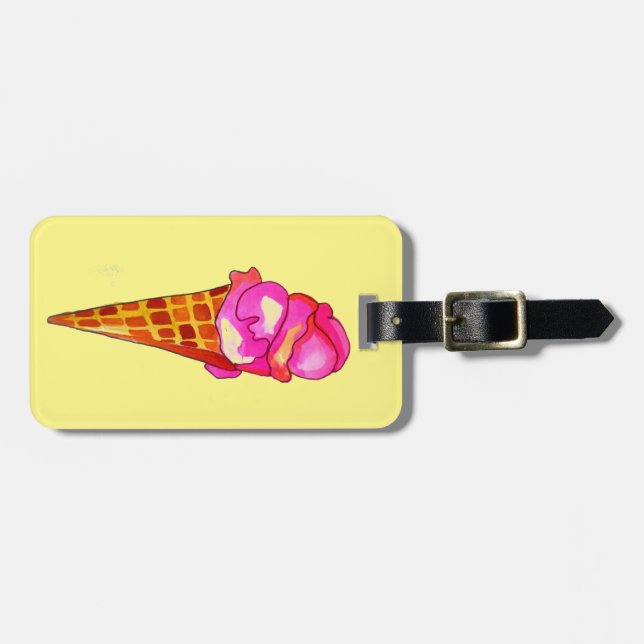 Sötmatkonst, glass gelato bagagebricka (Horisontell Framsida)