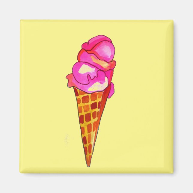 Sötmatkonst, glass gelato magnet (Framsidan)