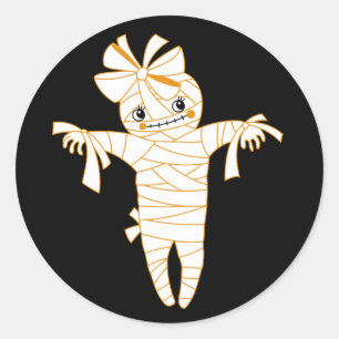 Sötmummy voodoo doll halloween bus eller godis runt klistermärke