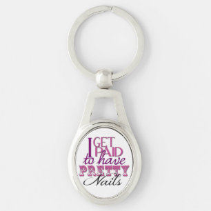 Sötnaglar Keychain Ovalt Silverfärgad Nyckelring