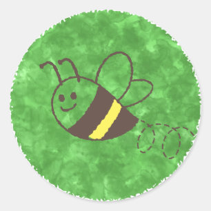 Sötningsbar, liten bifluga, babykläder runt klistermärke
