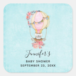 Sötningsfärgskugga för Luftballong, vattenfärg Fyrkantigt Klistermärke