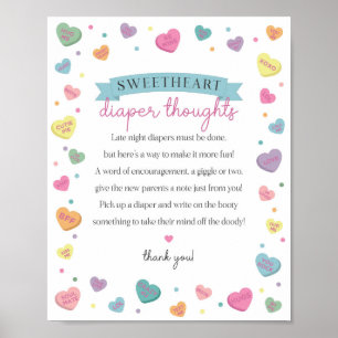 Sötnock i februari Diaper Thoughts Sign Poster