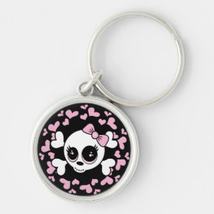 Sötnolla Skull Rund Silverfärgad Nyckelring