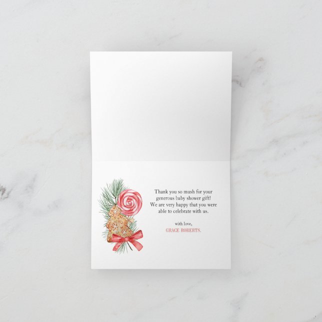 Sötnos är på väg mot Tack för julklappar Kort (Inuti)