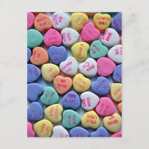 Sötnos Candy Ord Valentine Day Card Helg Vykort