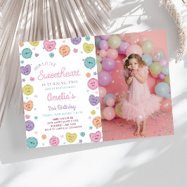 Sötnos Candy Valentine Birthday Photo Inbjudningar