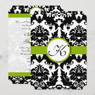 Sötnos Damask Greenery bröllopsinbjudningar Inbjudningar