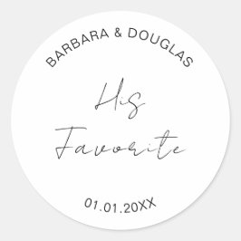 Sötnos för Snack-säck i bröllop-format Desserts Ta Runt Klistermärke