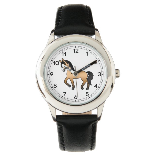 Sötnos illustration av Buckskin-travhäst Armbandsur (Framsida)
