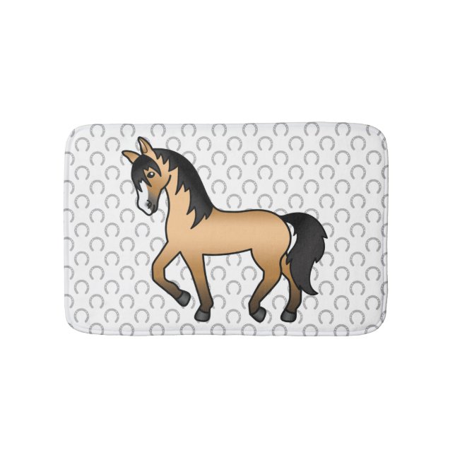 Sötnos illustration av buckskin travhäst badrumsmatta (Framsidan)