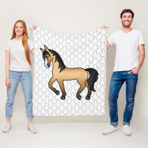 Sötnos illustration av buckskin travhäst fleecefilt