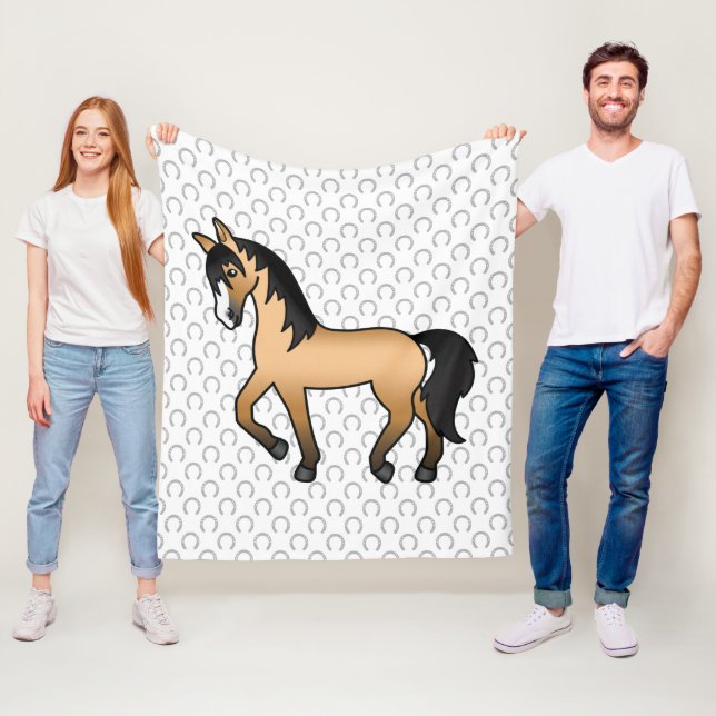 Sötnos illustration av buckskin travhäst fleecefilt (På plats)
