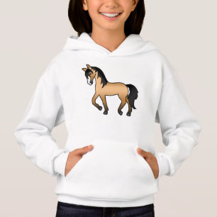 Sötnos illustration av Buckskin-travhäst i tecknad T Shirt