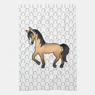 Sötnos illustration av Buckskin-travhäst Kökshandduk