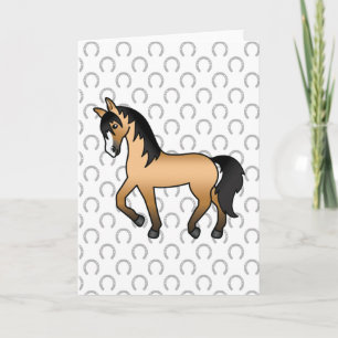 Sötnos illustration av buckskin travhäst kort