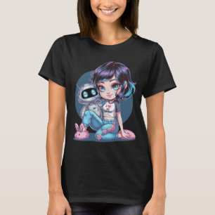 🤖Sötnos Jag älskar min Ai-chattbot söta BFF-kompa T Shirt