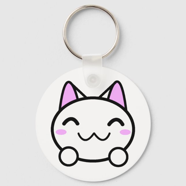 Sötnos Katt Knapp Nyckelring (Framsida)